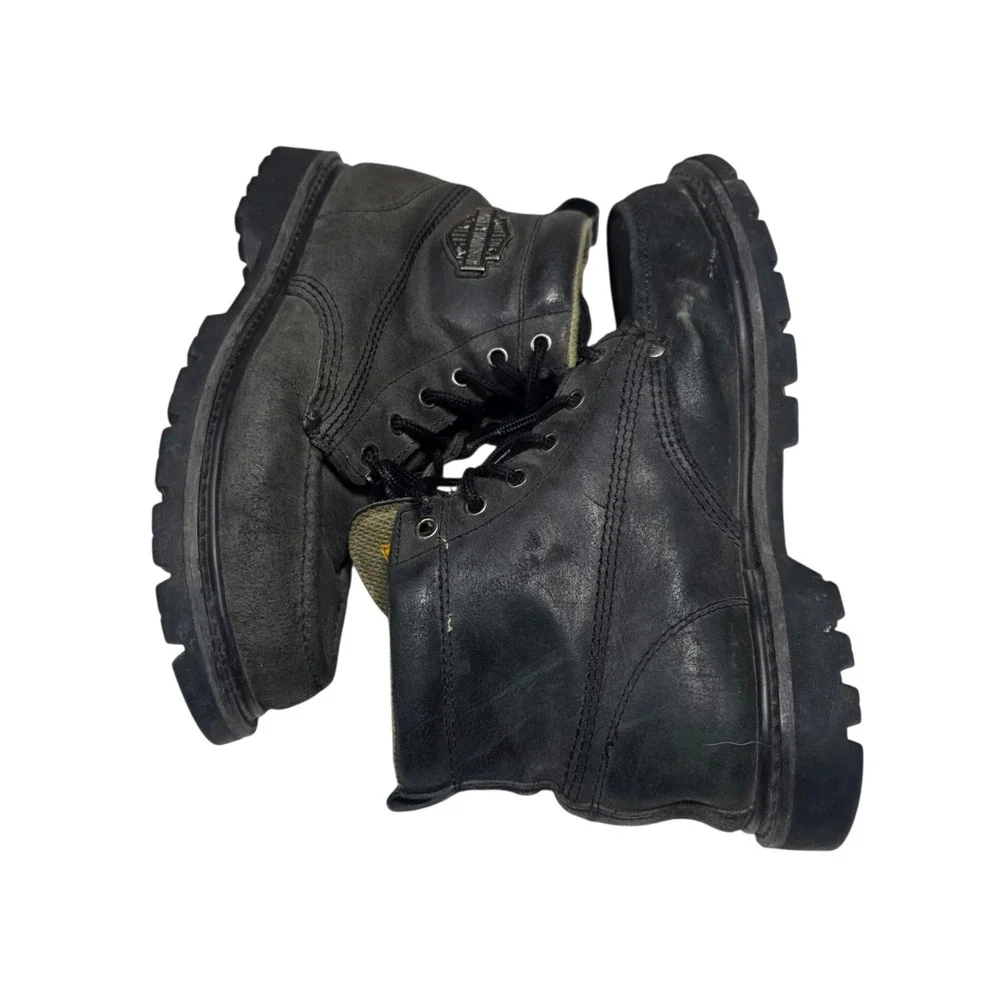 Harley Davidson Boots Mens 10 Black Leather Moc Toe Biker Motorcycle 99300